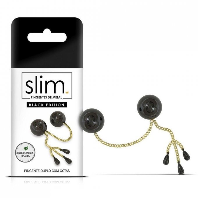 ºPingente Duplo com Gotas - Slim