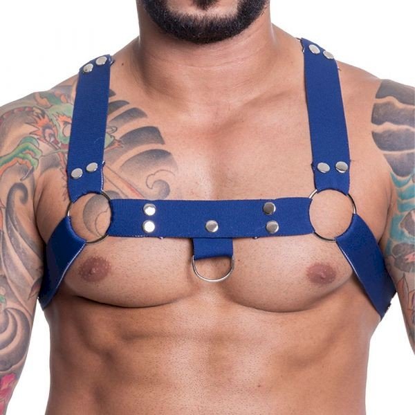 ºHarness Em Elástico Azul Com Metal - SD Clothing HE001A