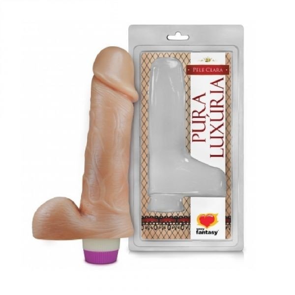 °PÊNIS REALÍSTICO C/ ESCROTO E VIBRO - 18 X 4,4 CM PC028