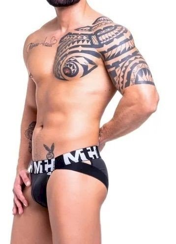 *CUECA SUNGA GREGA CIRRE ELÁSTICO ESTAMPADO PRETO SD117F