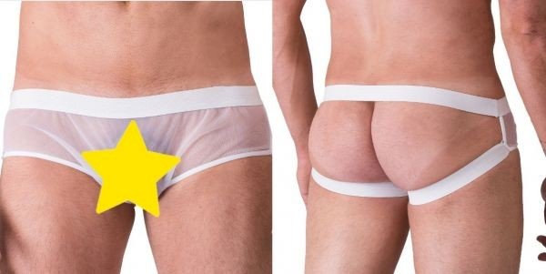 ºJOCKSTRAP SENSUAL TRANSPARENTE - TULE BRANCO