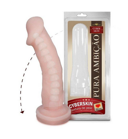 ºPÊNIS EM CYBER MACIÇO C/ VÉRTEBRA - 17 X 4,5 CM PC202 - 7899564707929
