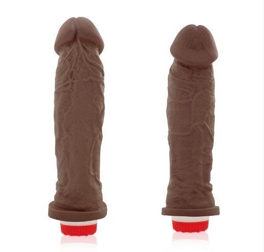 ºPRÓTESE REALÍSTICA COM VIBRADOR CHOCOLATE