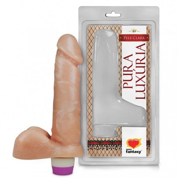 ºPRÓTESE COM ESCROTO E VIBRO 15X3,8 CM BONECA SALMÃO AH90