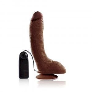 ºPRÓTESE PENIANA MARROM-RAMBO - VIBRO - VENTOSA - ESCROTO
