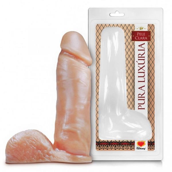 ºPÊNIS REALÍSTICO COM ESCROTO 20,5X4,7CM PURA LUXÚRIA 