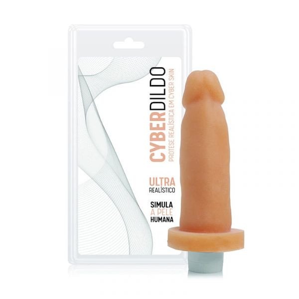 ºPênis em Cyberskin Com Vibrador Pele - 14,5X4 CM