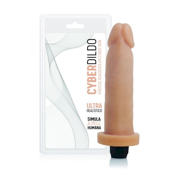 ºPrótese em Cyber Skin® 8 - 16x4 cm com vibrador multivelocidade-AH294