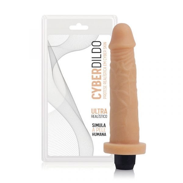 ºPrótese em Cyber Skin - Venus - 17,5x3,5 cm c/ Vibrador Multivelocidade AH291