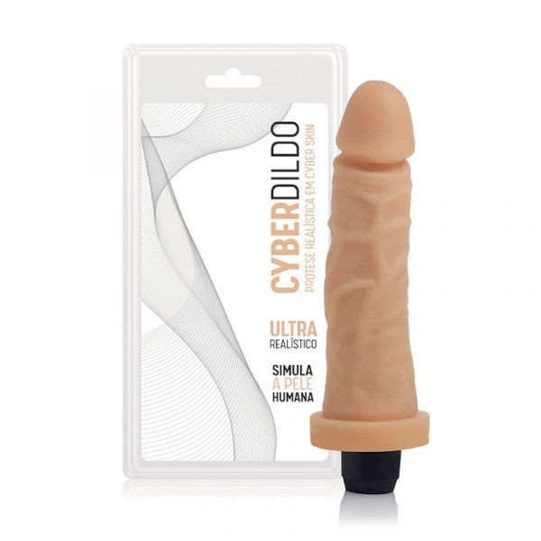 ºPrótese em Cyber Skin - Friday - 17x3,5 cm com Vibrador AH344