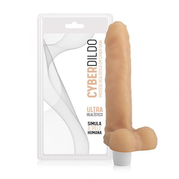 °Prótese em Cyber Skin Vibrador - Saturno - 17,5x3,5 cm AH325