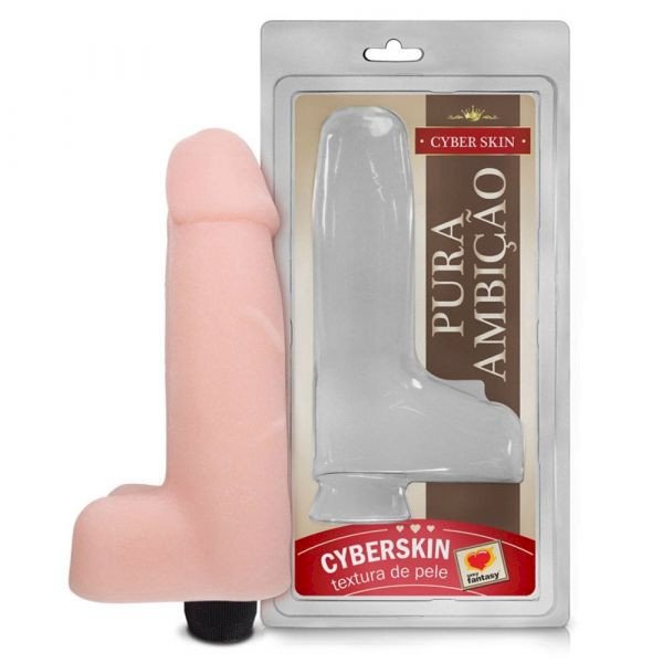 ºPROTESE COM ESCROTO E VIBRO INTERNO CYBERSKIN 18X5 CM PC104