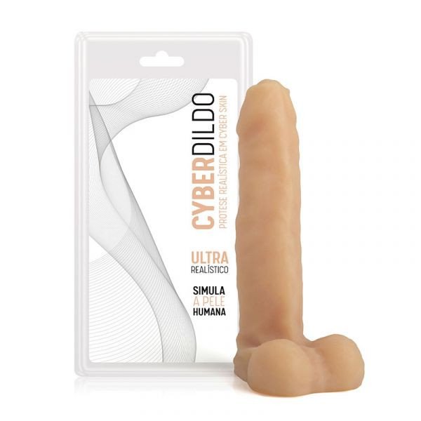 ºPrótese em Cyber Skin Articulado - Saturno com escroto - 17,5x3,5 cm - 7898495411691