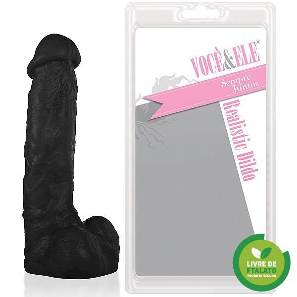 °Prótese Urano com escroto - 21,5x4,5 cm na cor preto AH124