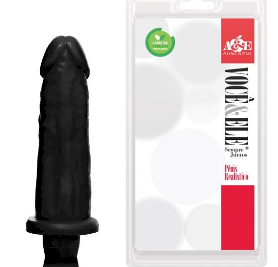 ºPrótese 8L com vibro - 17x5 cm na cor preta AH75