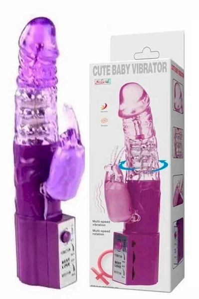 ºVIBRADOR ROTATIVO COM PÉROLAS LILÁS - PILHA - 6959532305791