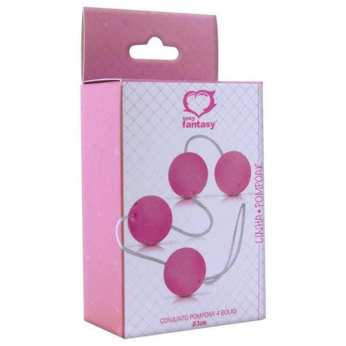 ºConjunto Pompoar com 4 bolas Sexy Fantasy 3,4 CM