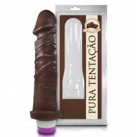 ºPÊNIS REALÍSTICO AROMÁTICO DE CHOCOLATE COM VIBRO – 17,5X4,1 CM AH251