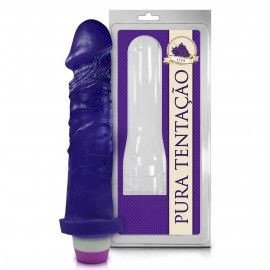 ºPÊNIS REALÍSTICO AROMÁTICO DE UVA COM VIBRO– 17,5X4,1 CM AH250 -F1725C-