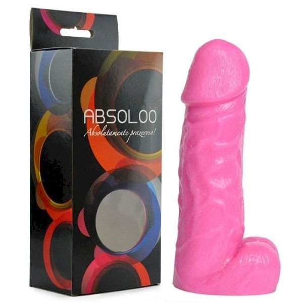  ºPênis Realístico Neon Rosa 20 cm Com Escroto E Vértebras - AH235