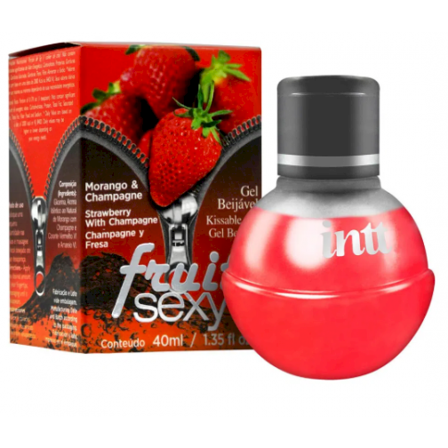 *Gel Beijável Morango & Champagne 40ml - Fruit Sexy - Intt- 7898626040134