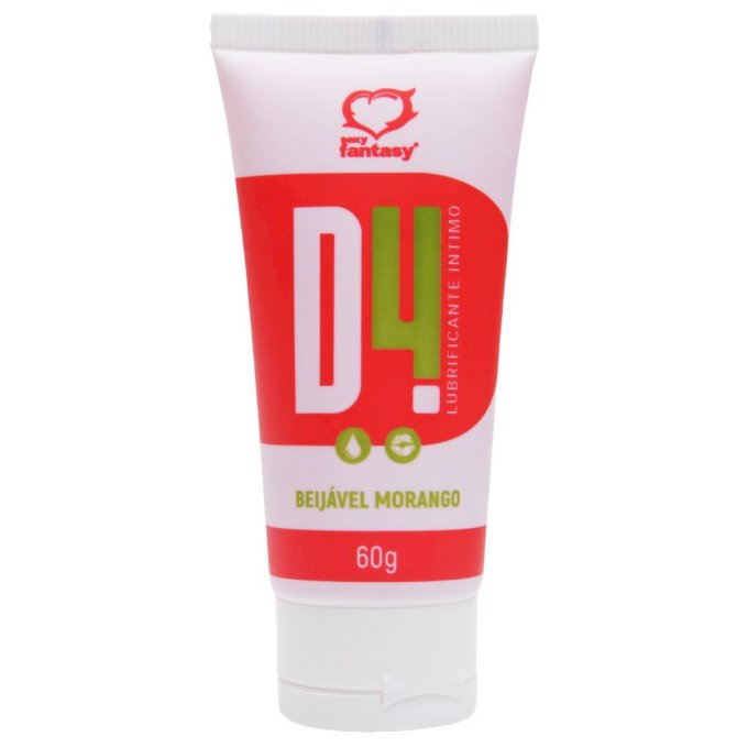 ºD4 Lubrificante Íntimo Beijável SABOR MORANGO 60G - 7898675201296