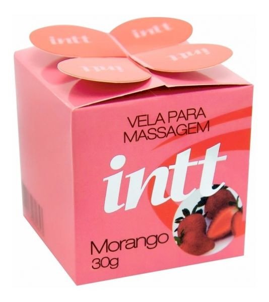 ºVela Para Massagem Corporal Intt Morango