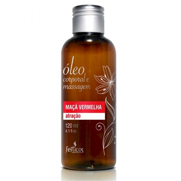 ºÓLEO DE MASSAGEM CORPORAL 120ML FEITIÇOS AROMATICOS MAÇÃ VERMELHA - ATRAÇÃO