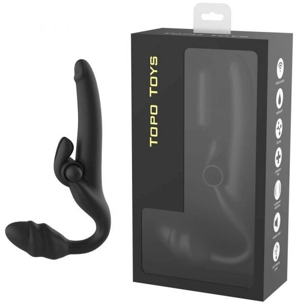 ºSTRAPLESS  -  Vibrador dobrável dupla penetração em silicone ABS