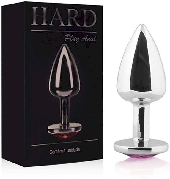 ºPlug anal cromado com Pedra tamanho M - Hard HA114C