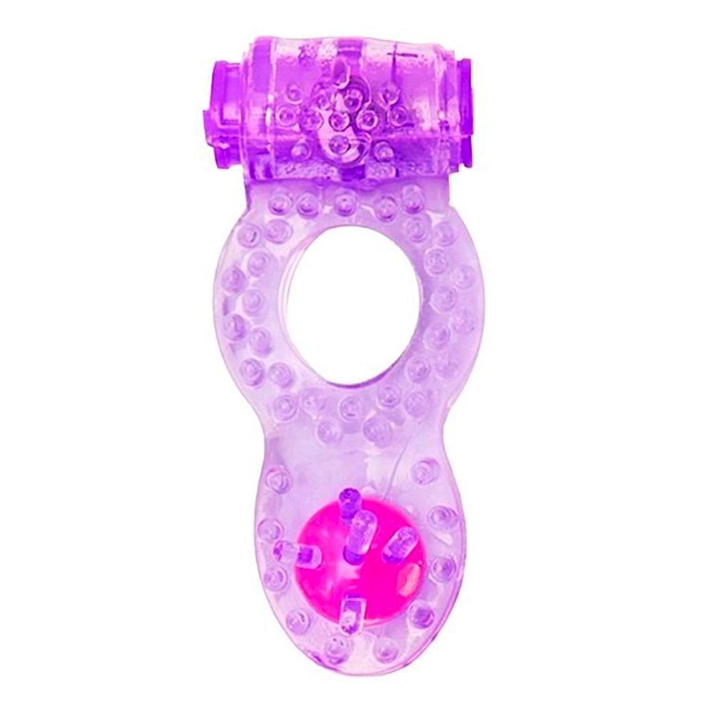 *ANEL PENIANO COM VIBRADOR E PÉROLA ESTIMULADORA - TRANSPARENTE