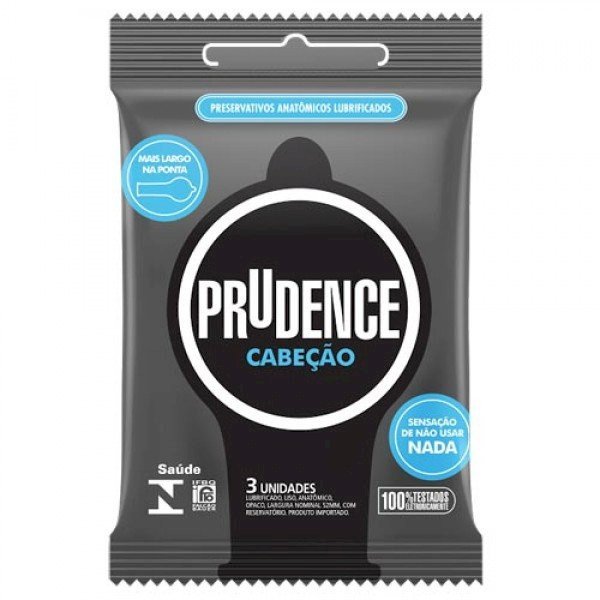 ºPreservativo Prudence Cabeção Com 03 Unidades