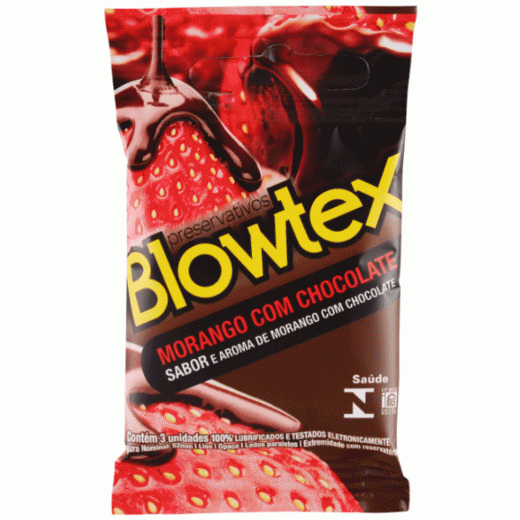 ºPRESERVATIVO BLOWTEX MORANGO COM CHOCOLATE