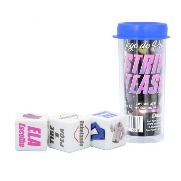 ºJOGO DO PRAZER STRIP 03 DADOS COLORIDO DIVERSÃO AO CUBO