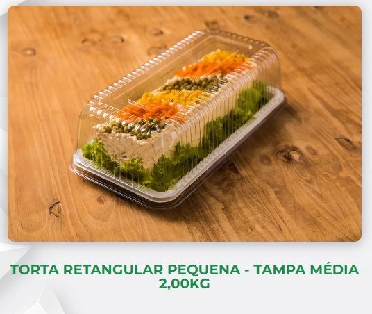 H - 65 MPR Torta Retangular  Pequena Tampa Média  2.00KG