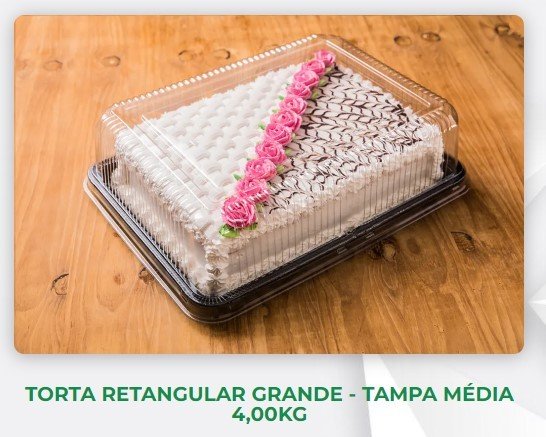 H - 70 MPR Torta Retangular  Grande - Tampa Média  4.00KG