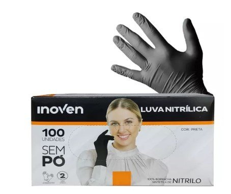 Luva Nitrílica Preta P Inoven