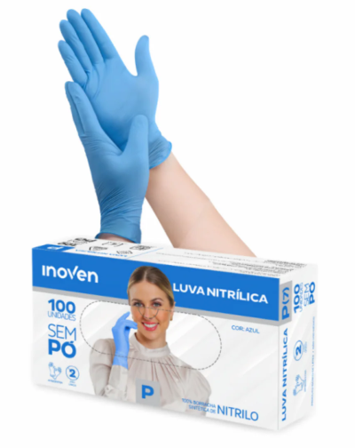 Luvas Nitrilicas  Azul P