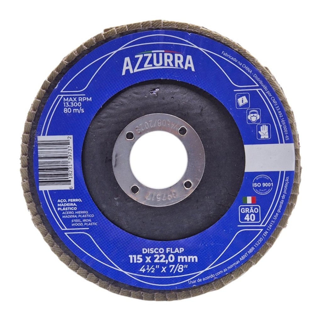 DISCO FLAP AZZURRA FIBRA CONICO 4.1/2 GRANA 40