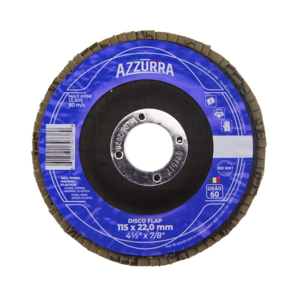 DISCO FLAP AZZURRA FIBRA CONICO 4.1/2 GRANA 60