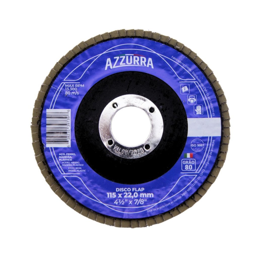 DISCO FLAP AZZURRA FIBRA CONICO 4.1/2 GRANA 80