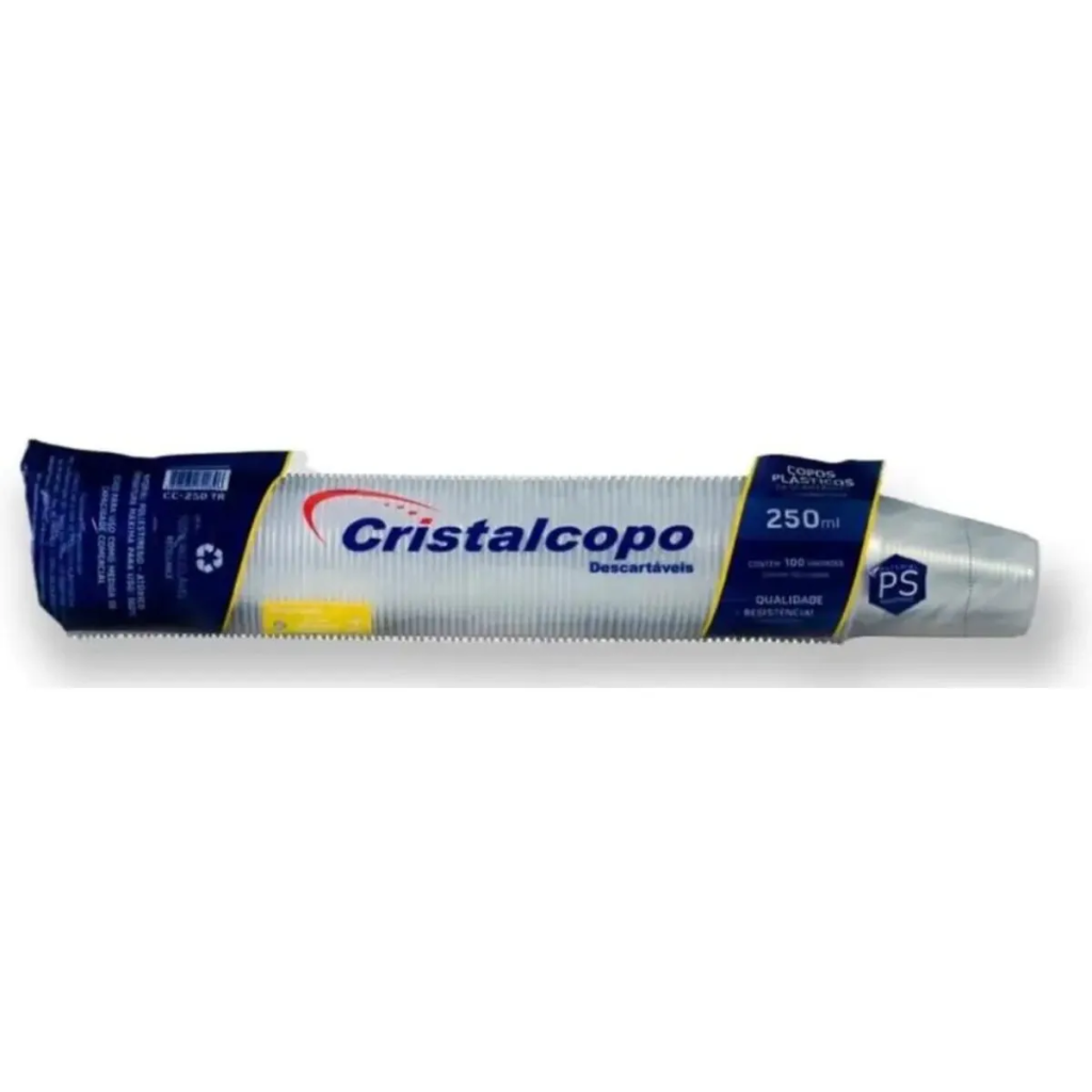 Copo Plástico Descartável 200 ml Transparente – 100 Unidades