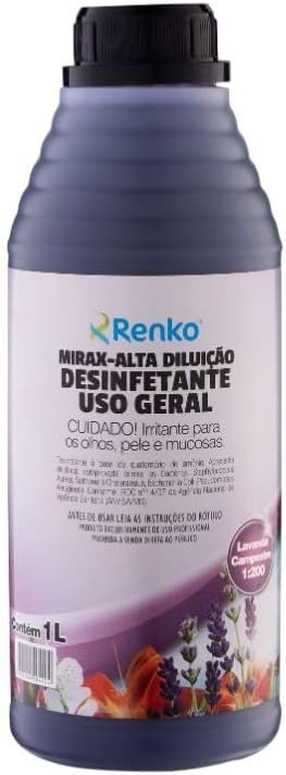 Desinfetante Lavanda Campestre Alta Diluição Renko Mirax 1L