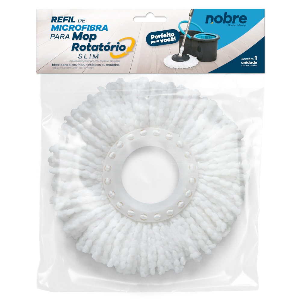 Refil de Microfibra para Conjunto Mop Rotatório Slim – Nobre
