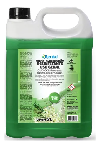 Mirax Alta Diluição Desinfetante Uso Geral – Renko