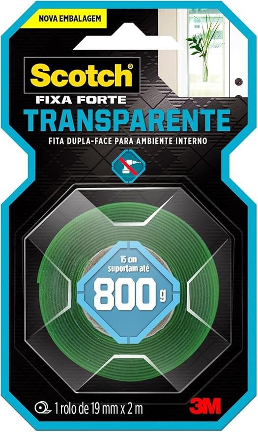 Fita Dupla Face Scotch Fixa Forte – 3M (19 mm x 2 m)
