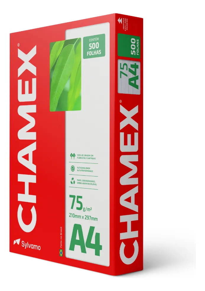 Papel Sulfite Profissional Chamex A4 75 g – Pacote com 500 Folhas Premium