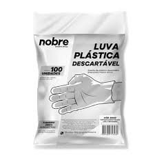 LUVA PLÁSTICA DESCARTÁVEL 100 UNID - NOBRE