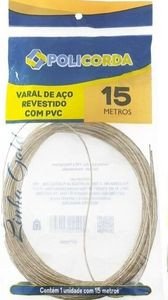 VARAL DE AÇO REVESTIDO COM PVC 15M - POLICORDA