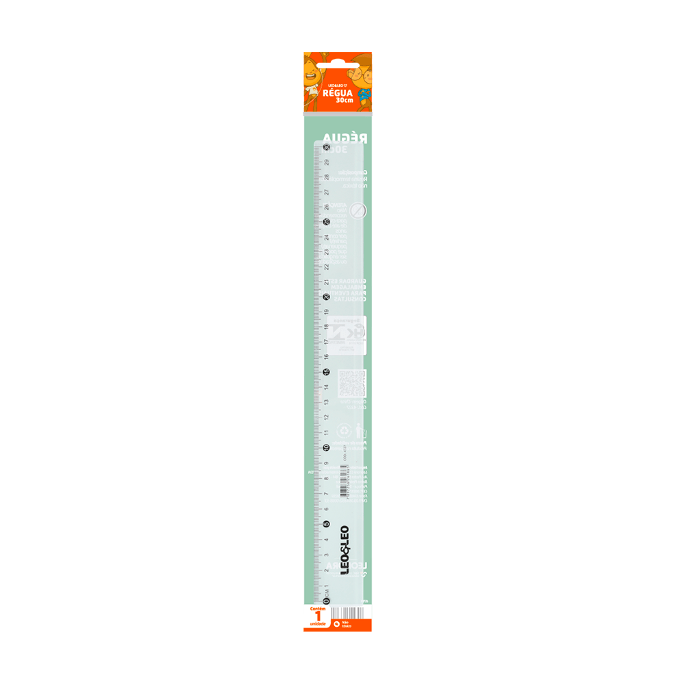RÉGUA PLÁSTICA 30 CM LEO&LEO